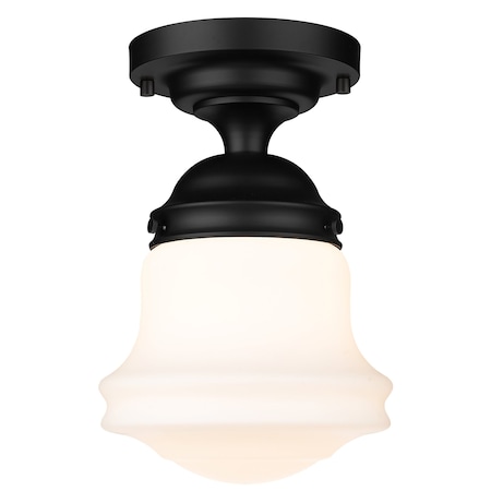 Z-Lite Vaughn 1 Light Flush Mount, Matte Black & Matte Opal 735F10-MB